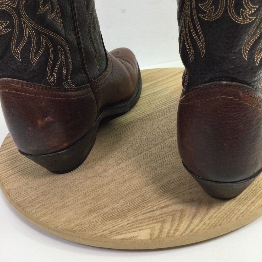 Laredo Womens Western Cowboy Boots Leather Brown Black Size 8.5M - Picture 5 of 13